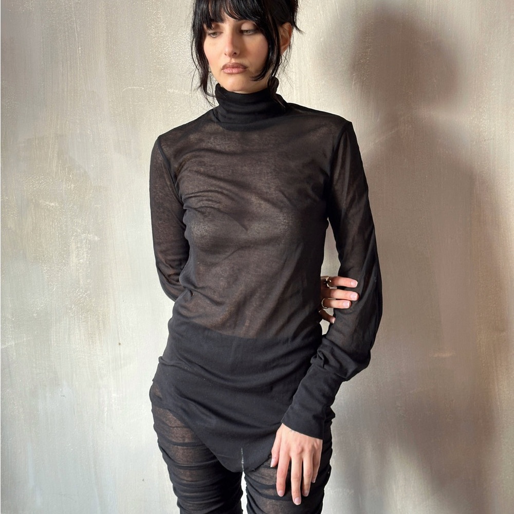 Nuit Clothing Atelier Semi-Sheer Black Hourglass Tunic